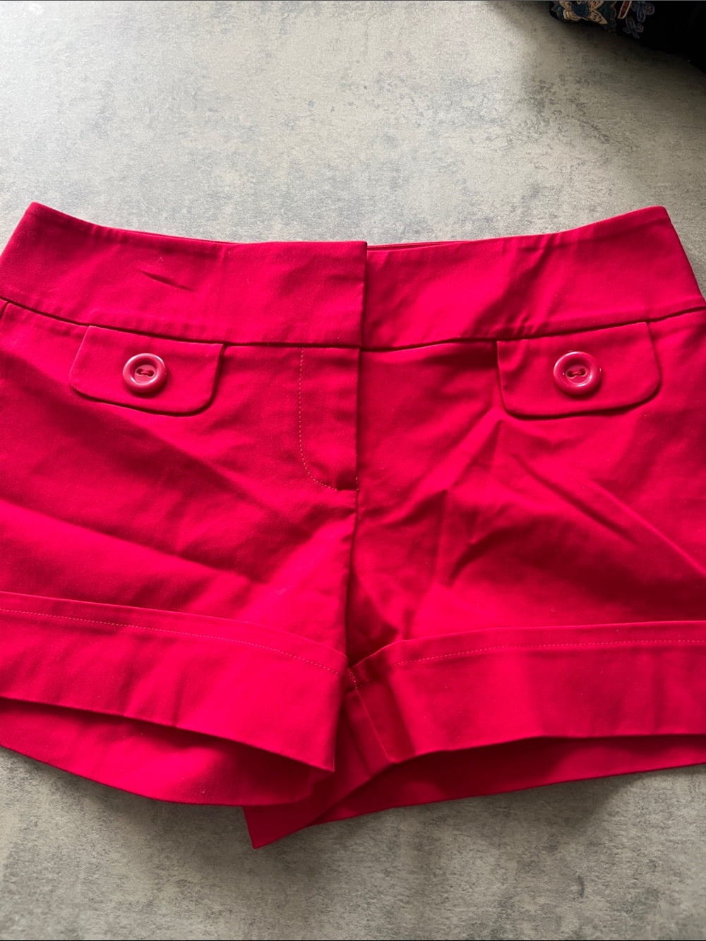 le chateau Bright Pink Button-Accent Women's Shorts